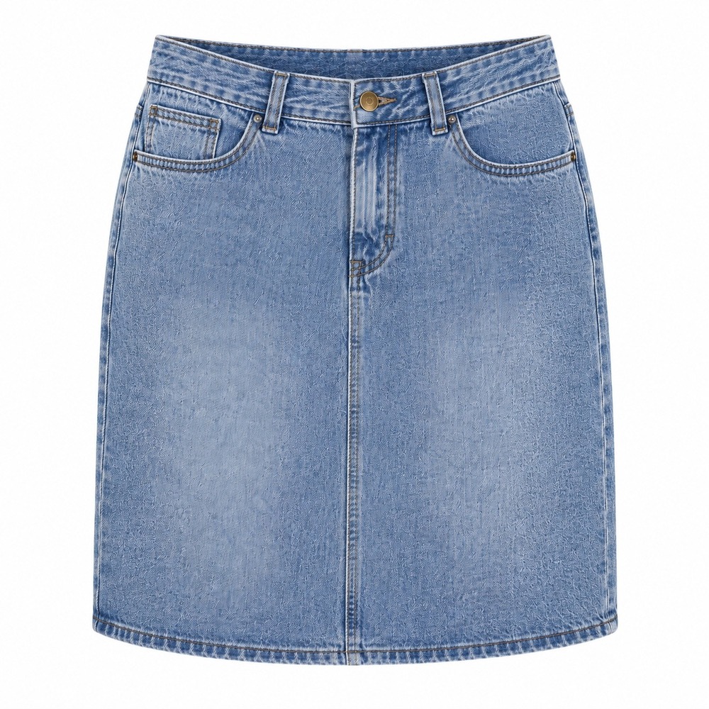 Denim Midi Skirt Light Wash womens 8 boho everyday casual 90s streetwear blue